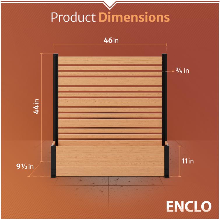 Florence Freestanding Patio Screen w/ Planter Box (Cedar) (44